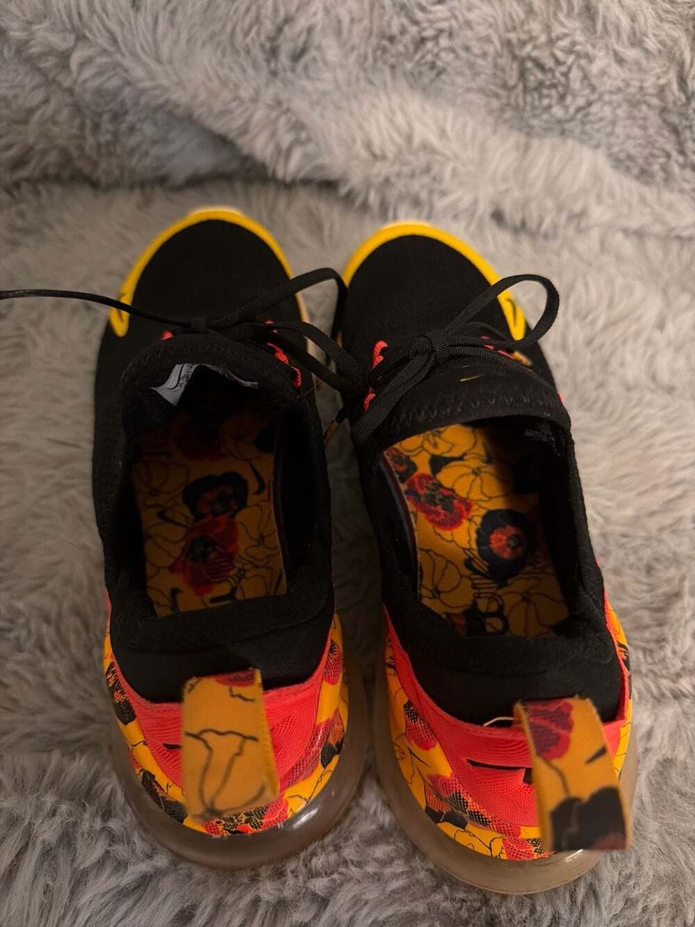 Nike Air Max 270 SE Floral Heel Black University Gold Women's Size 8.5 - Picture 4 of 6